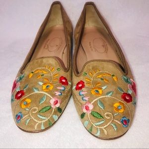 🔵 Ettore Masotti Flower Embroidered Flats